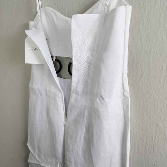 NEW Rumer The Label Bridget Ring Maxi Elegant White Linen Cutout Dress - Picture 10 of 15